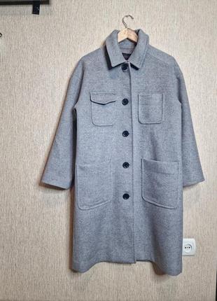 Пальто, пальто-рубашка от корейского бренда soup, 50% шерсть4 фото