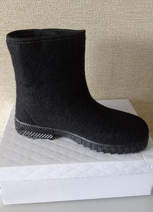 Бурки жіночі валянки зимові короткі чоботи на липучці угги теплі чорні 41р = 26.3 см6 фото
