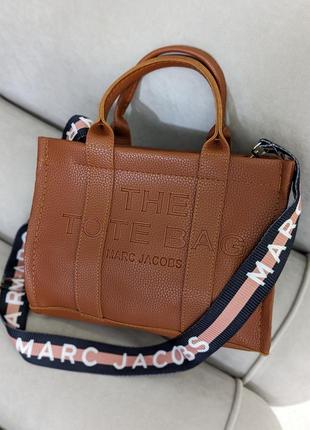 Сумка жіноча маркбалс шопер коричневий marc jacobs tote bag великий1 фото