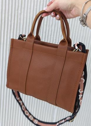 Сумка жіноча маркбалс шопер коричневий marc jacobs tote bag великий2 фото