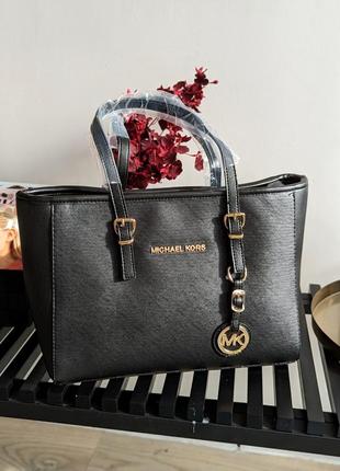 Сумка женская майкл корс шопер черный классический michael kors шоппер1 фото