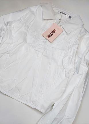 Нежная оригинальная укороченная блуза рубашка4 фото