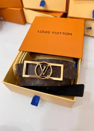 Ремень кожаный в стиле louis vuitton  2 cm