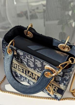 Женская сумка леди диор синий  мини люкс качество3 фото