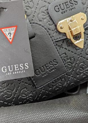 Сумка женская guess гесс мини моногам черная стеганая4 фото