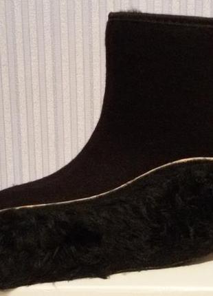 Полусапожки женские зимние угги бурки тёплые валенки чёрные 38р = 24.5 см8 фото