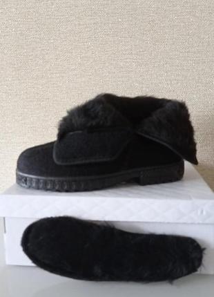 Бурки жіночі валянки зимові короткі чоботи на липучці угги теплі чорні 37р = 24 см9 фото