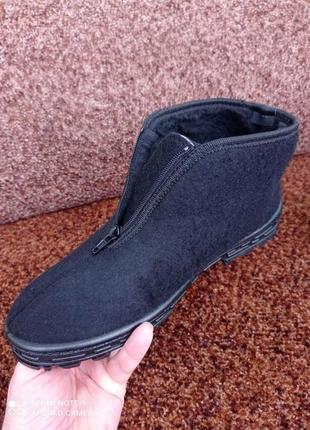 Чоловічі угги валянки теплі бурки зимові черевики на блискавці чорні 43р = 28 см