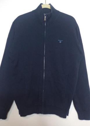 Gant premium cotton черный мужской свитер с карманами на молнии xl.3 фото