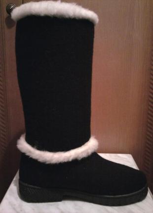 Жіночі зимові чоботи-валянки (угги) бурки високі чорні 37р = 24 см5 фото