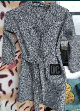 Модне пальто стильний кардіган-пальто підлітку дівчинці пальто на запах кардиган трендове пальтішко2 фото