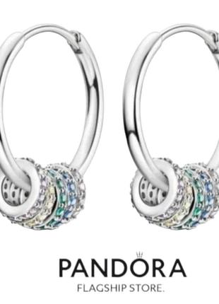 Сережки кільця срібло silver_pandora original серьги кольцо1 фото