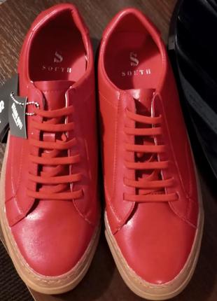 Мужские брендовые кроссовок south agony red прошитые на шнурках.6 фото