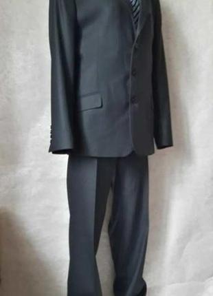 Новый классический качественный мужской костюм в тёмно синем цвете, размер 2-3хл