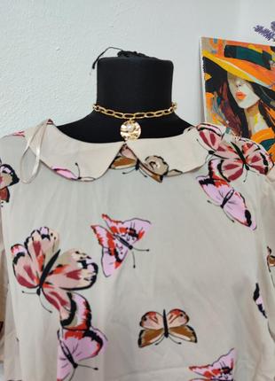 Блуза с воротничком в бабочки, батальная2 фото