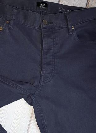 💥1+1=3 мужские синие зауженные джинсы h&amp;m, размер 44 - 465 фото
