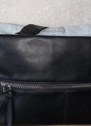 Джинсова сумка зі вставками зі шкірозамінника.3 фото