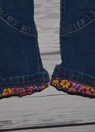 3 года 98 см фирменные джинсы для моднявок утеплены с манжетами цветы6 фото