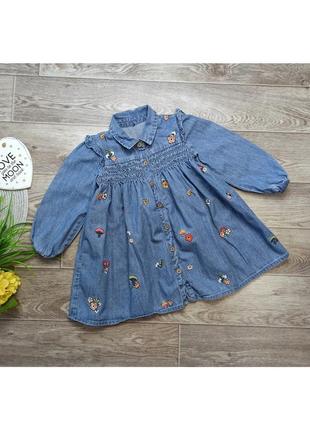 Стильное джинсовое платье george 2-3  года