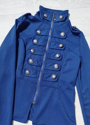 Стильный синий пиджак стиля balmain3 фото