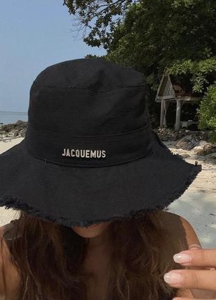 Панама jacquemus чорна біла бежева рожева молочна3 фото