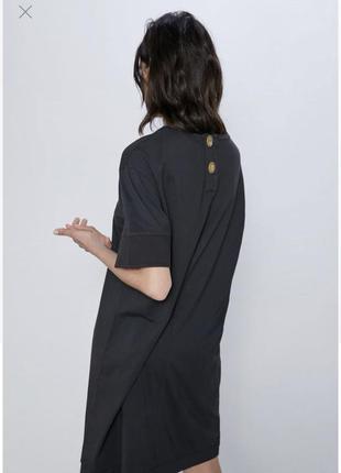 Zara оригинал зара s платье черное туника базовое короткое