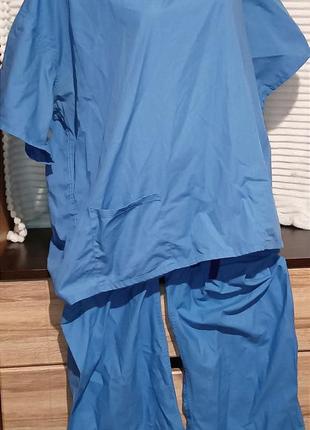 Костюм медичний хірургічний великого розміру, медична форма батал, медичні штани та сорочка, комплект хірургічного одягу