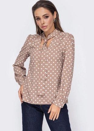 Красивая деловая блузка стильный горошек