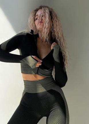 Костюм для фітнесу трійка з рашгардом3 фото