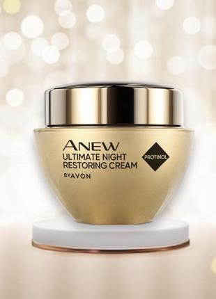 Ночной восстанавливающий крем для лица с технологией protinol, anew ultimate night 45+1 фото