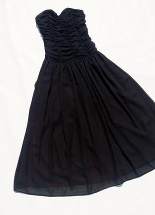 Винтажное вечернее чёрное длинное платье с корсетом2 фото