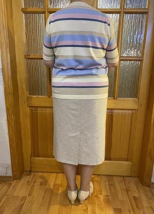 Классическая юбка типа рогожки большого размера2 фото