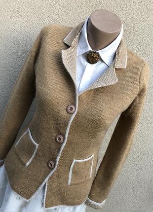 Трикотаж жакет,пиджак,кардиган шерстяной с люрексовой окантовкой,италия9 фото