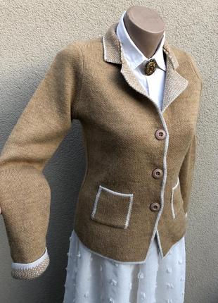 Трикотаж жакет,пиджак,кардиган шерстяной с люрексовой окантовкой,италия6 фото