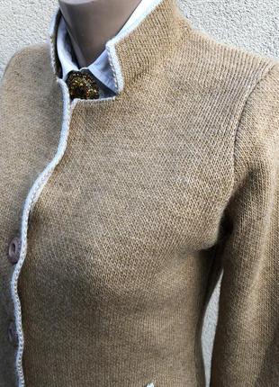 Трикотаж жакет,пиджак,кардиган шерстяной с люрексовой окантовкой,италия10 фото