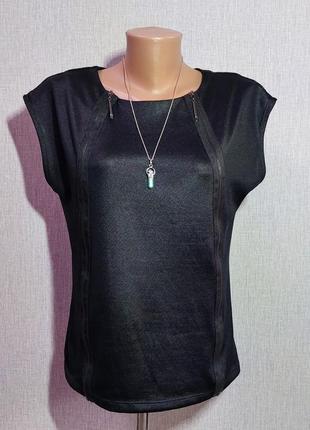 Черная футболка свободного кроя mohito. размер 44-46, м.