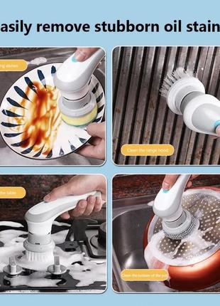 Щётка для мытья посуды с насадами аккумуляторная4 фото