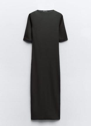 Трикотажне плаття міді  - l - zara - сіре