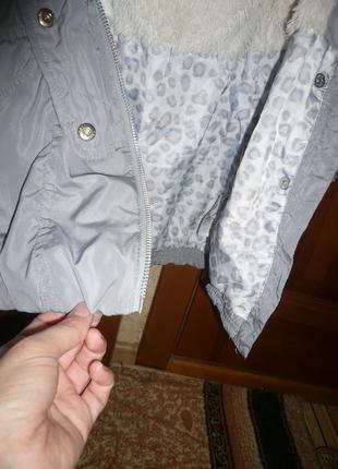 Куртка деми 3-4 года 98-104 см некст на меховушке без утеплителя2 фото