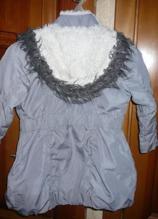 Куртка деми 3-4 года 98-104 см некст на меховушке без утеплителя4 фото
