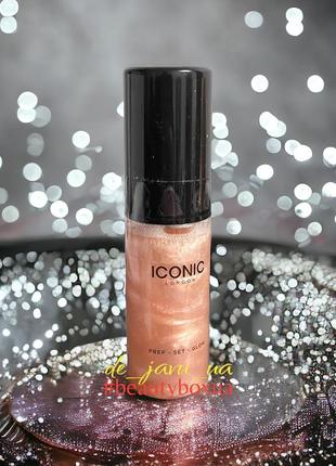 Спрей для увлажнения фиксации макияжу и сияния кожи iconic london prep set glow setting spray