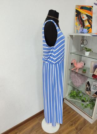 Платье сарафан миди,в полоска, трапеция, вискоза3 фото