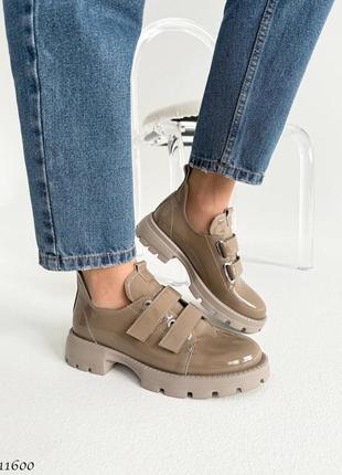 Sale premium! женские кожаные бежевые туфли на каблуке весенне осенние натуральная кожа весна осень1 фото