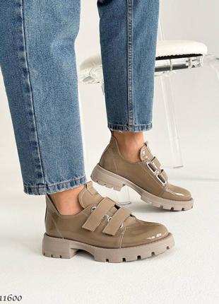 Sale premium! женские кожаные бежевые туфли на каблуке весенне осенние натуральная кожа весна осень7 фото