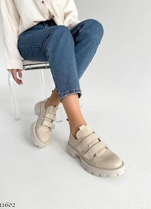 Premium! женские кожаные бежевые туфли на каблуке весенне осенние натуральная кожа весна осень3 фото