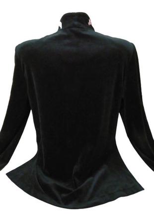 S-l велюровый черный женский жакет из хлопка lady belle, принт цветы, пог-51 см.3 фото