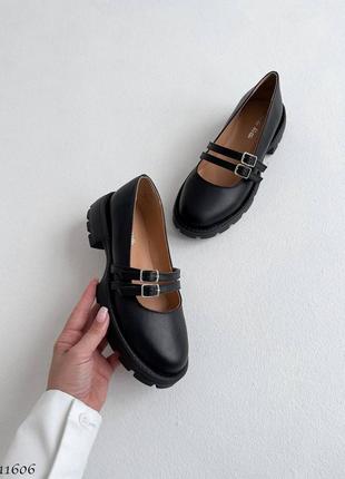 Premium! женские кожаные черные лоферы на каблуке весенне осенние туфли натуральная кожа весна4 фото