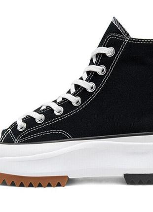 Мужские женские кеды converse run star hi black чорньіе на платформе converse all star5 фото