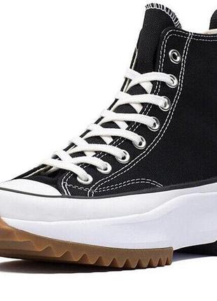 Мужские женские кеды converse run star hi black чорньіе на платформе converse all star3 фото