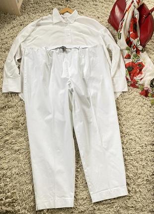 Мега комфортные белые эластичные штаны бананы ,ulla popken,p.22-243 фото